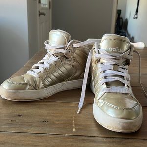Adidas gold high tops size 7